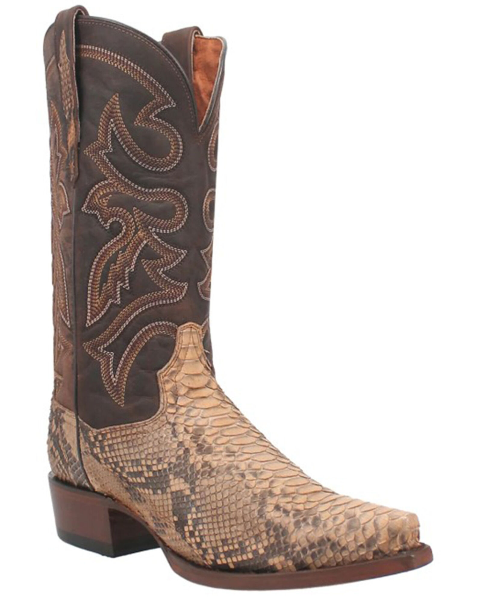 Dan Post Men's Exotic Python Western Boots - Snip Toe, Sand