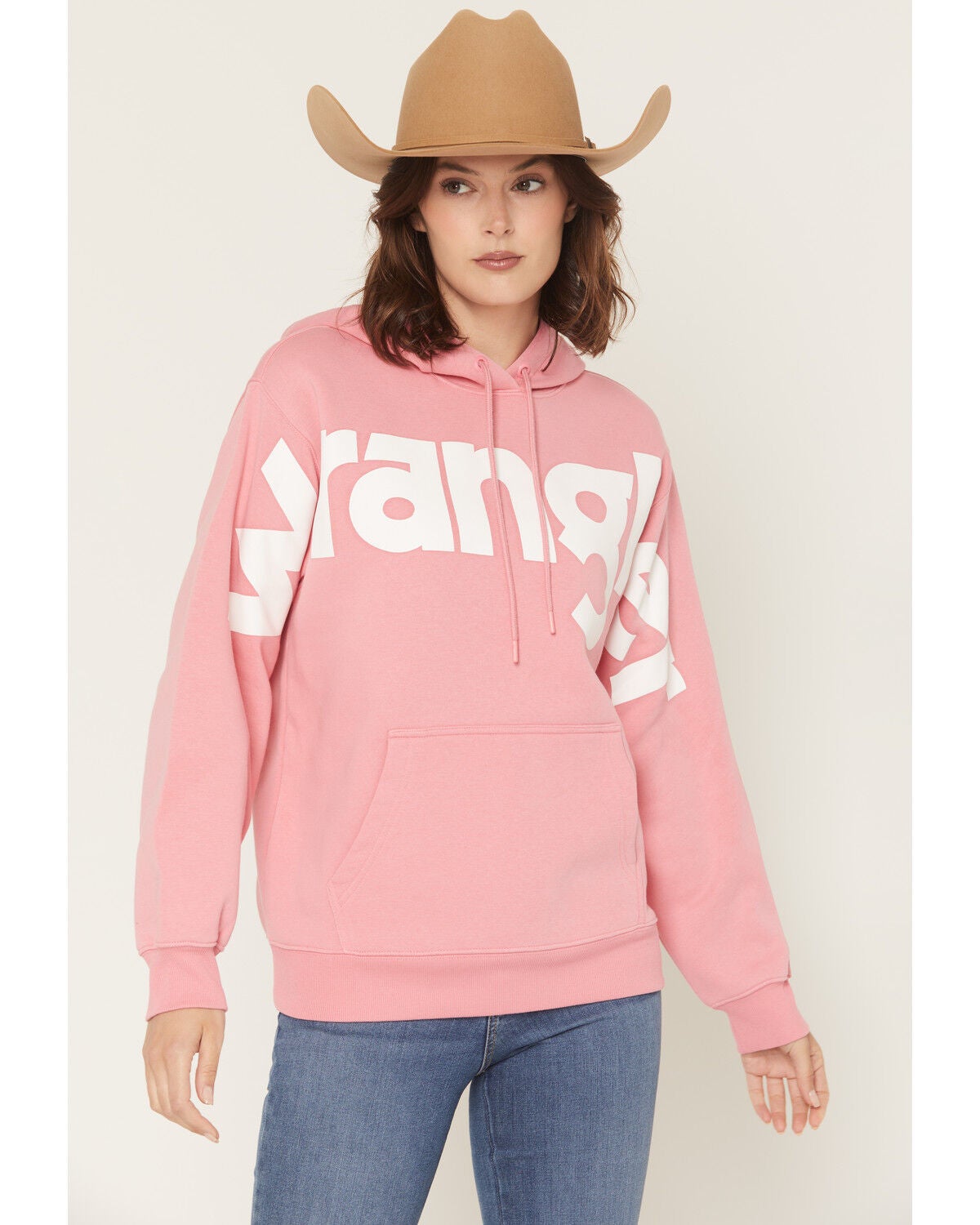 Wrangler Retro Women's Logo Hoodie, Pink, hi-res