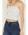 Image #3 - Miss Me Women's Floral Print Sleeveless Cropped Tank Top, Blue, hi-res