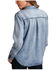 Stetson Women's Blue Denim Embroidered Long Sleeve Button-Down Blouse Shirt , Blue, hi-res