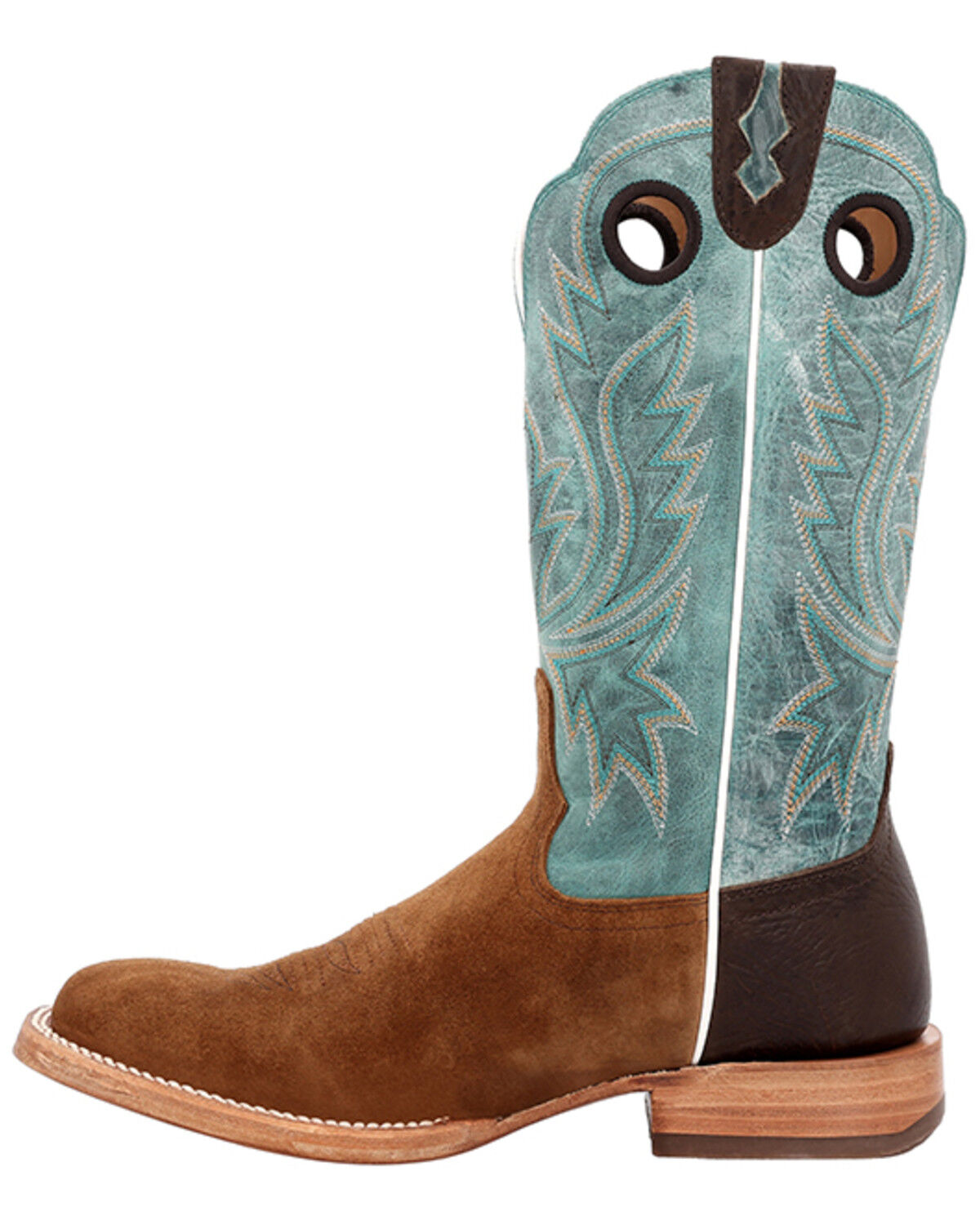 Image #3 - Durango Men's PRCA Collection Roughout Western Boots - Broad Square Toe, Multi, hi-res