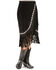 Image #1 - Kobler Leather Women's Yuma Fringe Suede Skirt, Black, hi-res
