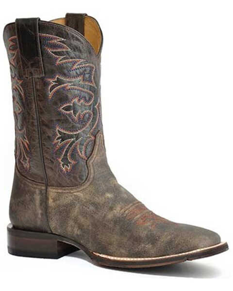 Stetson Men's Buck Western Performance Boots - Broad Square Toe, Brown, hi-res