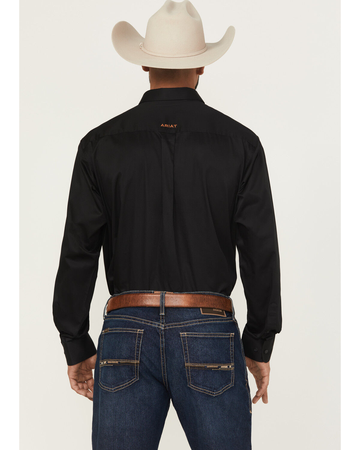 Image #4 - Ariat Men's Solid Twill Long Sleeve Button Down Western Shirt - Big, Black, hi-res