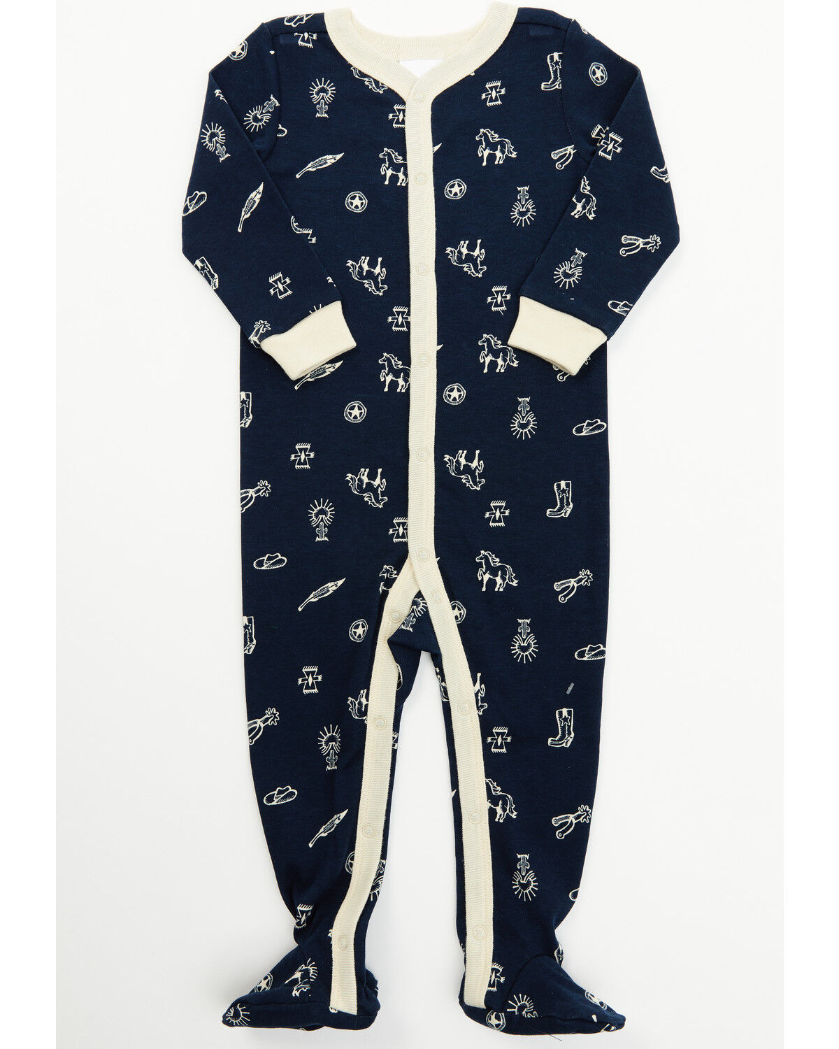Image #2 - Cody James Infant Boys' Desert Conversation Print Onesie Footed PJ Set - 2-Piece, Navy, hi-res