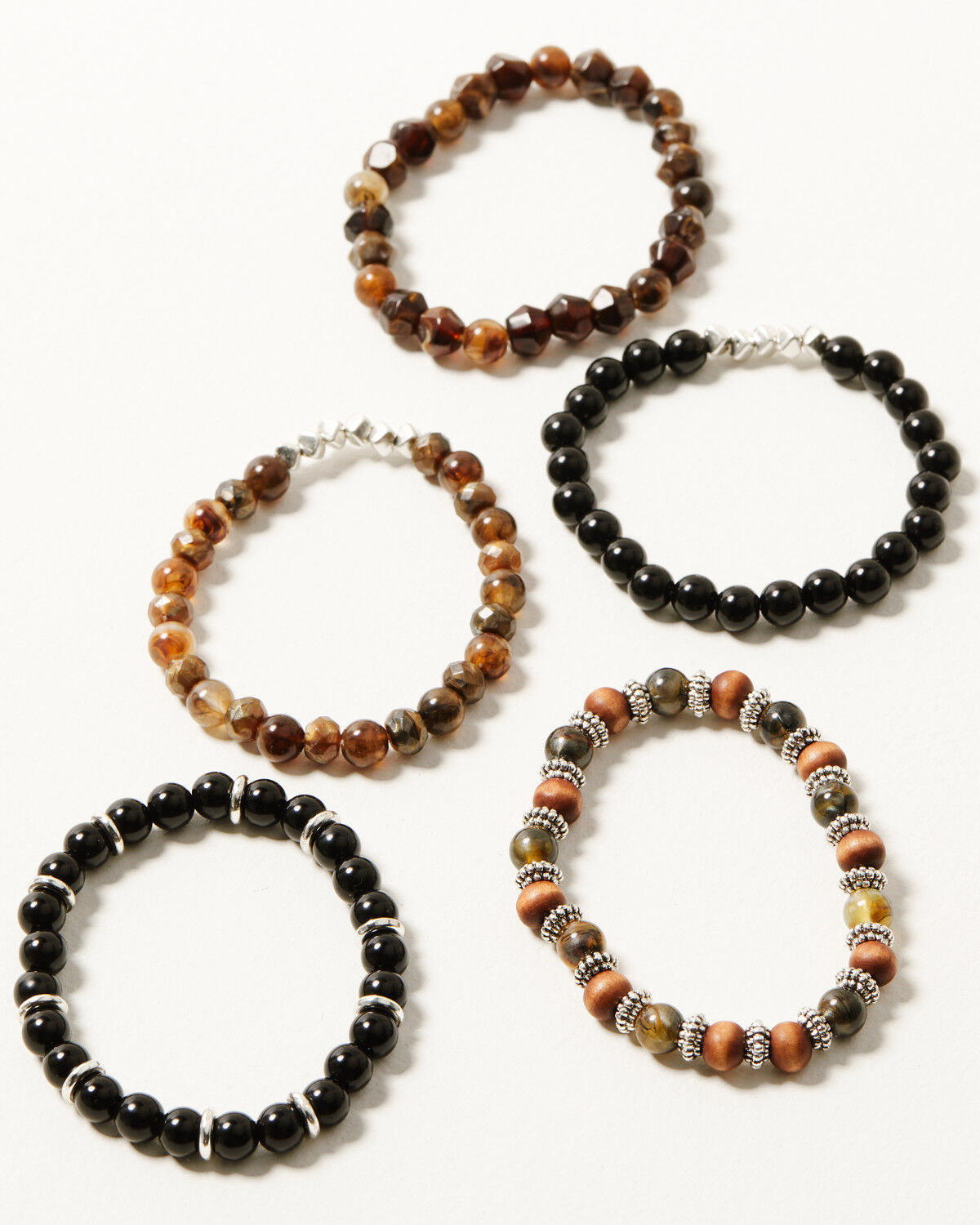 Image #1 - Shyanne Women's Heritage Valley Beaded Bracelet Set - 5 Piece, Silver, hi-res