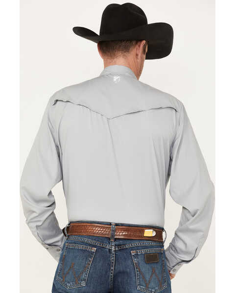 Image #4 - RANK 45® Men's Roughie Performance Long Sleeve Western Button-Down Shirt , Grey, hi-res