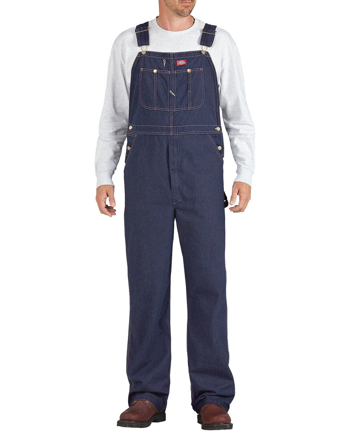 Dickies Men's Denim Work Overalls, Indigo, hi-res