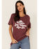 Image #1 - Ali Dee Women's Burgundy Cowgirls Just Wanna Have Fun Graphic Tee, Burgundy, hi-res