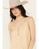 Image #2 - Cleo + Wolf Women's Henley Silk Cami, Tan, hi-res