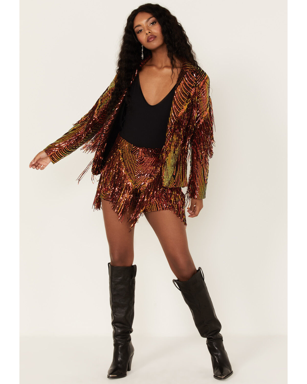 Image #2 - Any Old Iron Women's Sequins and Fringe Jacket, , hi-res