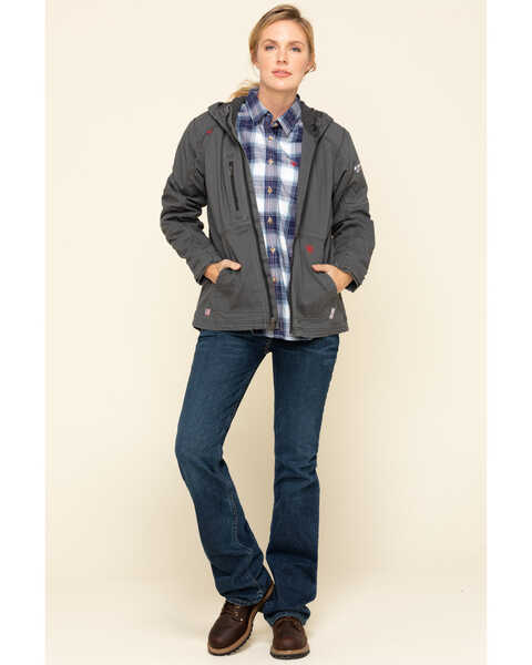 Image #6 - Ariat Women's Iron Grey FR Duralight Stretch Canvas Jacket , Steel, hi-res