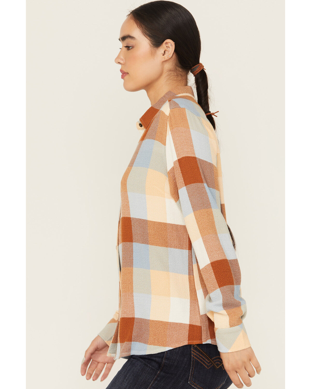 Image #2 - Idyllwind Women's Coppell Plaid Print Long Sleeve Snap Western Shirt, Yellow, hi-res