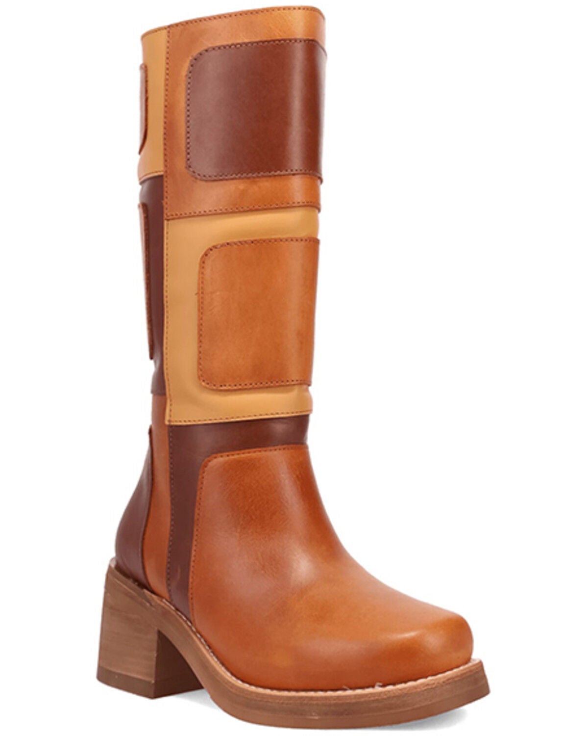 Image #1 - Dingo Women's Multi Patches Fashion Boots - Round Toe, Tan, hi-res