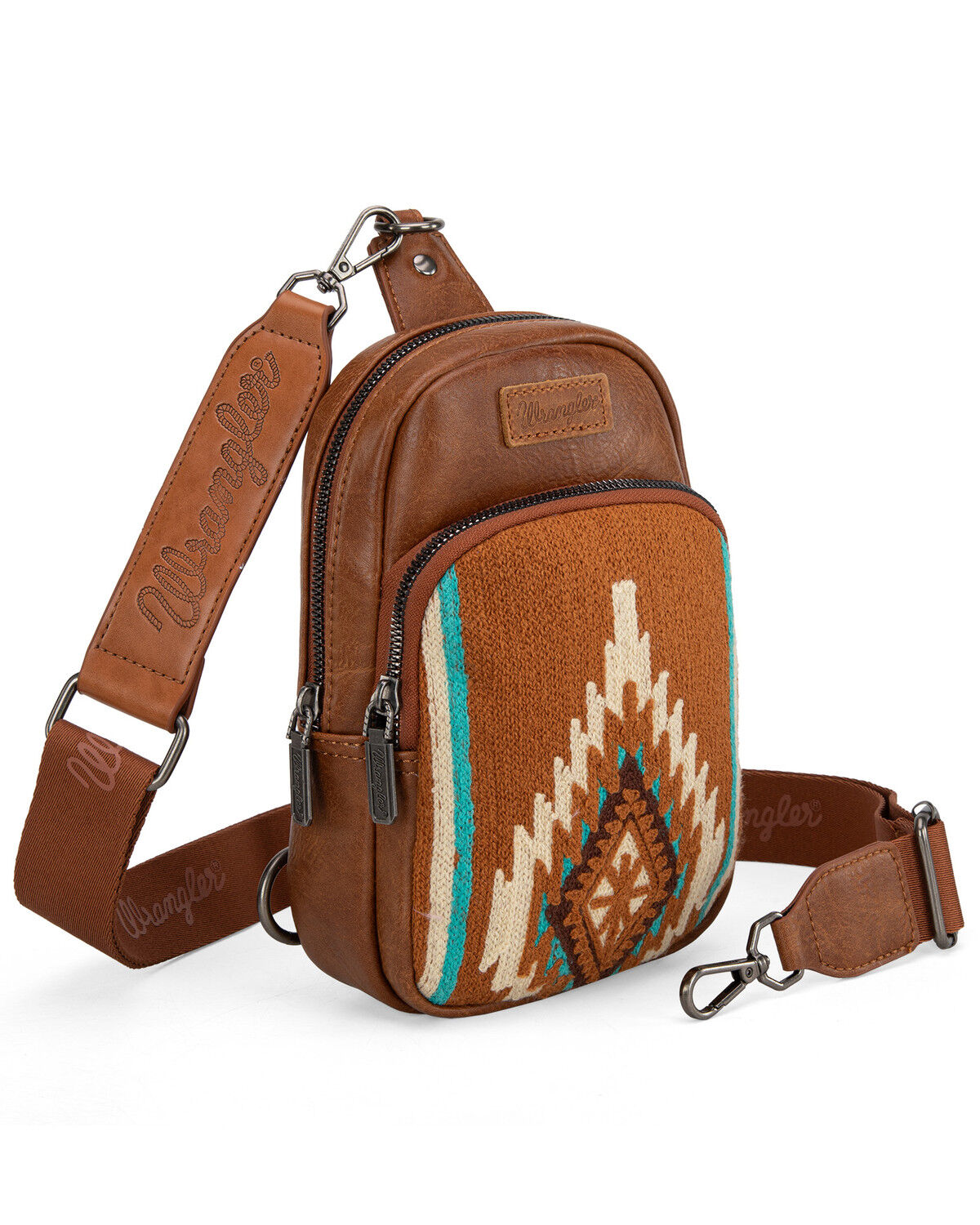 Image #1 - Wrangler Women's Daenerys Winter Southwestern Sling Bag, Brown, hi-res