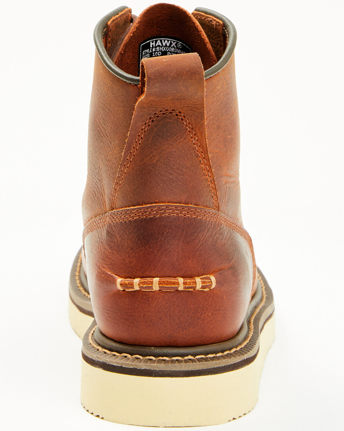 Image #5 - Hawx Men's 6" Lace-Up Moc Work Boots - Soft Toe, Rust Copper, hi-res