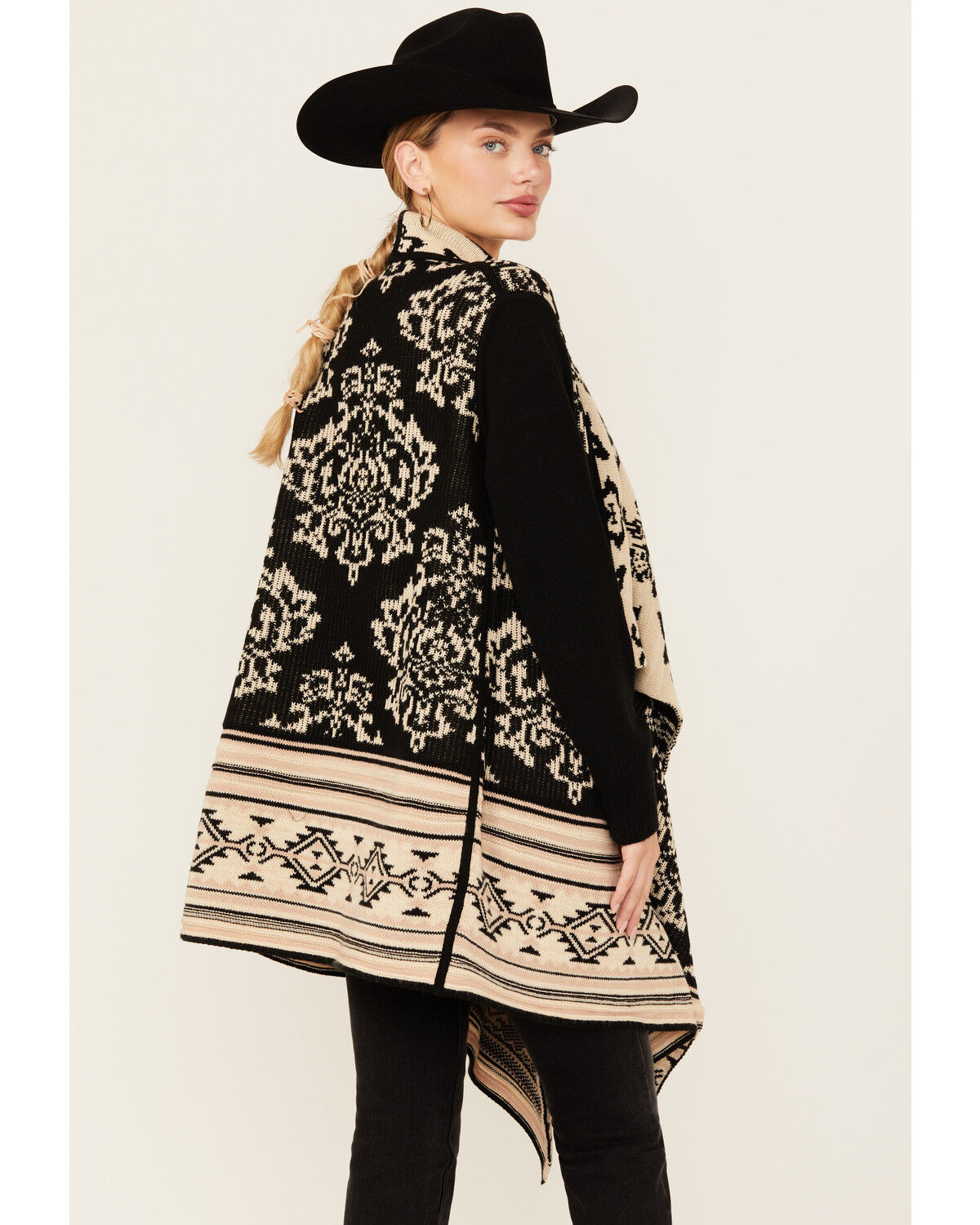 Image #4 - Shyanne Women's Reversible Shawl Cardigan, Black, hi-res