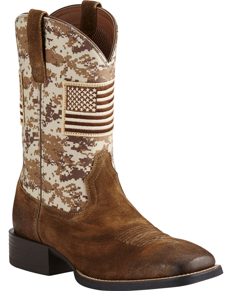 Ariat Sport Patriot Western Boots - Wide Square Toe Country Outfitter