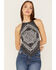 Image #1 - Rock & Roll Denim Women's Bandana Print Tank Top, Black, hi-res