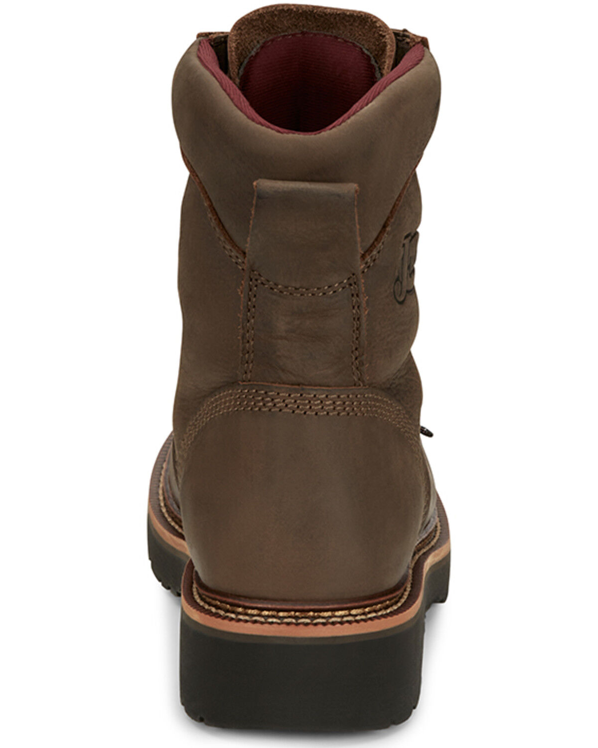 Image #5 - Justin Men's Rivot Lace-Up Work Boots - Soft Toe, Brown, hi-res