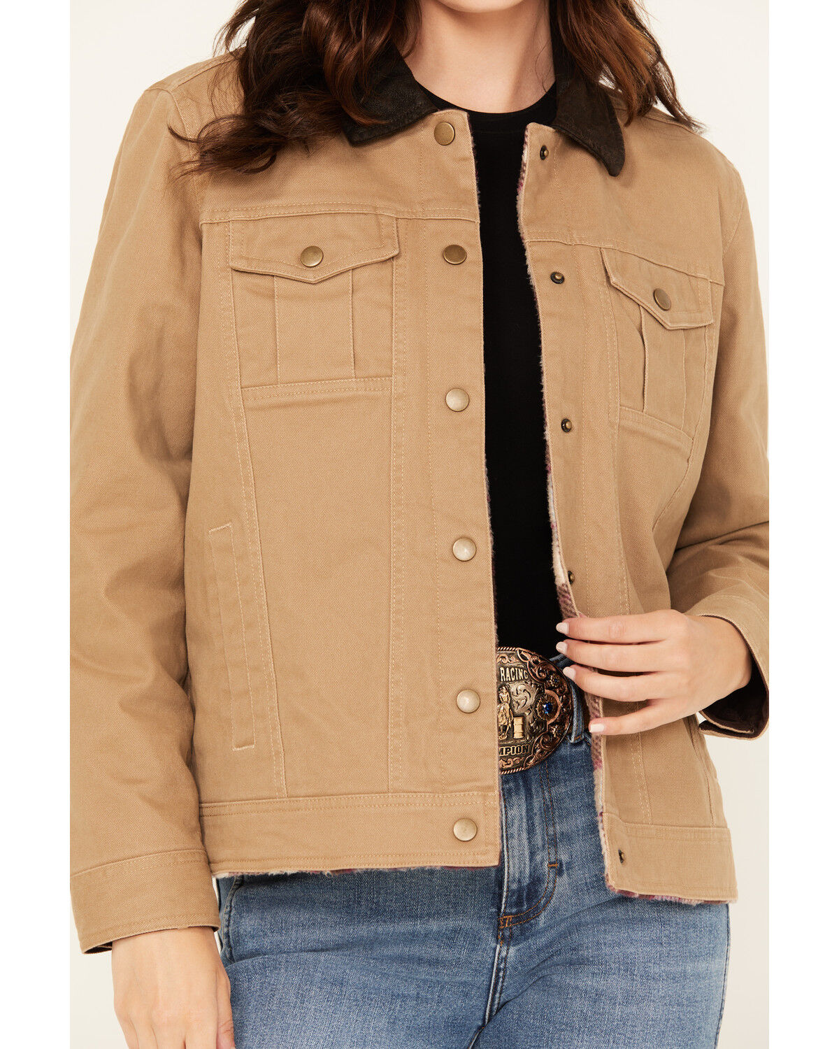 Image #3 - Shyanne Women's Reversible Twill Jacket, Tan, hi-res