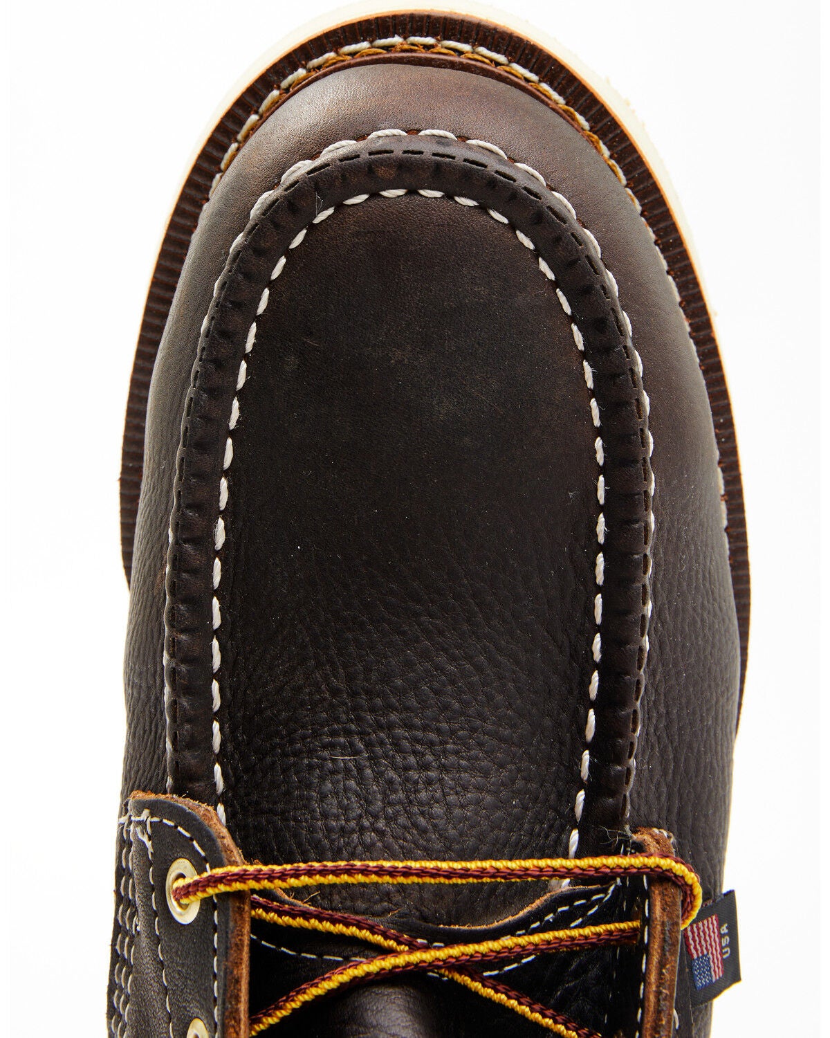 Image #6 - Thorogood Men's 8" Waterproof American Heritage Moc Work Boots - Steel Toe, Brown, hi-res