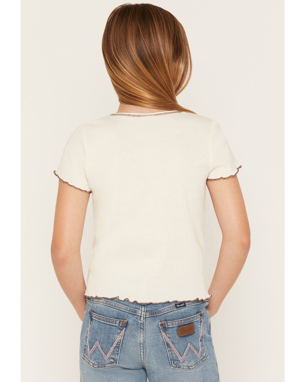 Image #4 - Self Esteem Girls' Cowboy Bird Short Sleeve Graphic Tee, Off White, hi-res