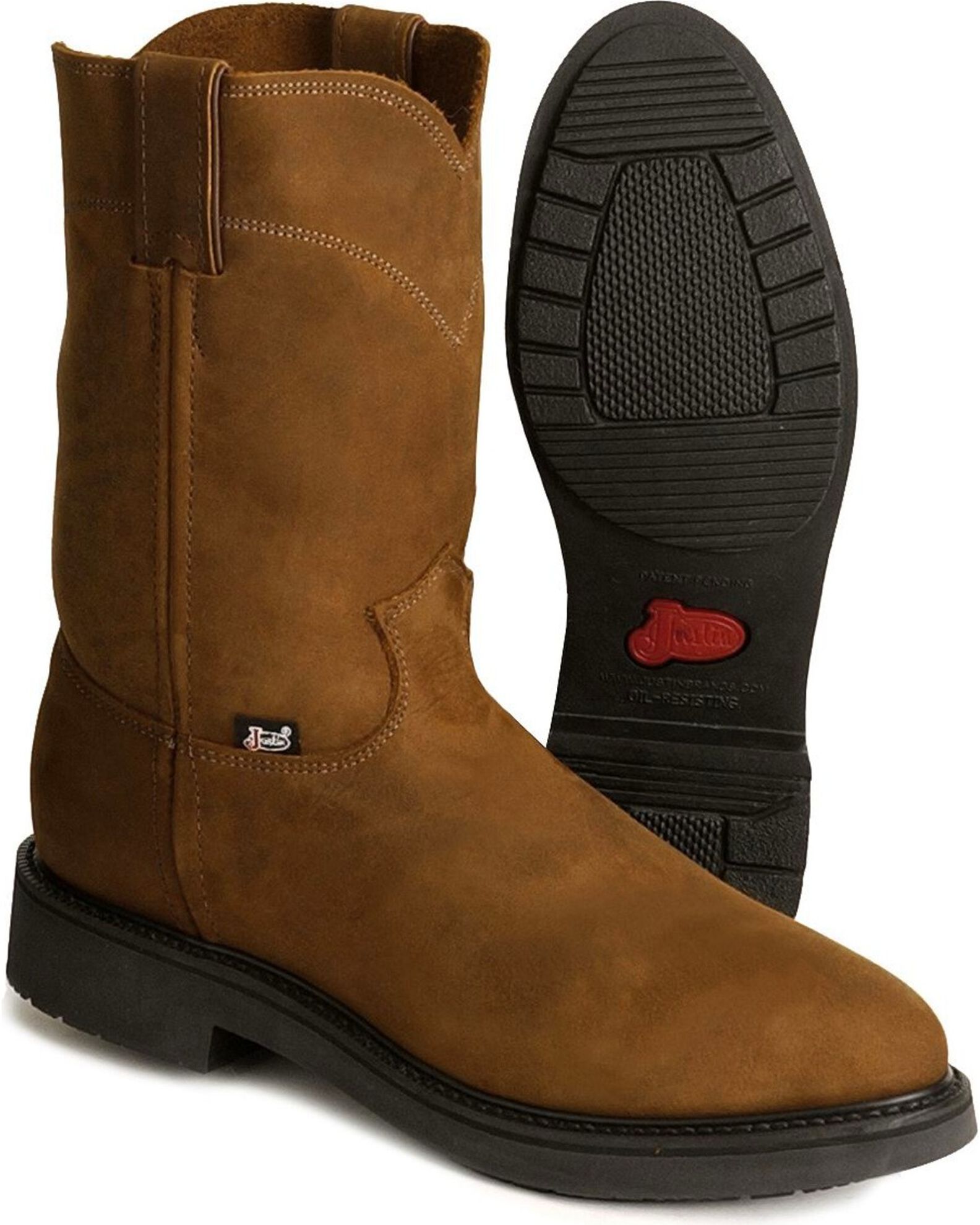 Justin Men s Conductor Electrical Hazard Pull On Work Boots Soft Toe Country Outfitter