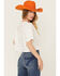 Image #4 - Blue B Women's Rhinestone Short Sleeve Cropped Tee, White, hi-res