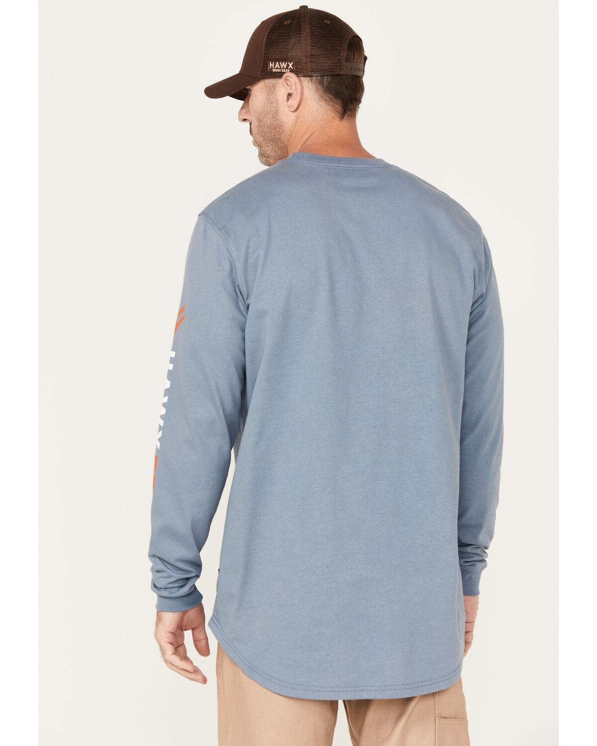 Image #4 - Hawx Men's FR Logo Long Sleeve Work T-Shirt , Blue, hi-res