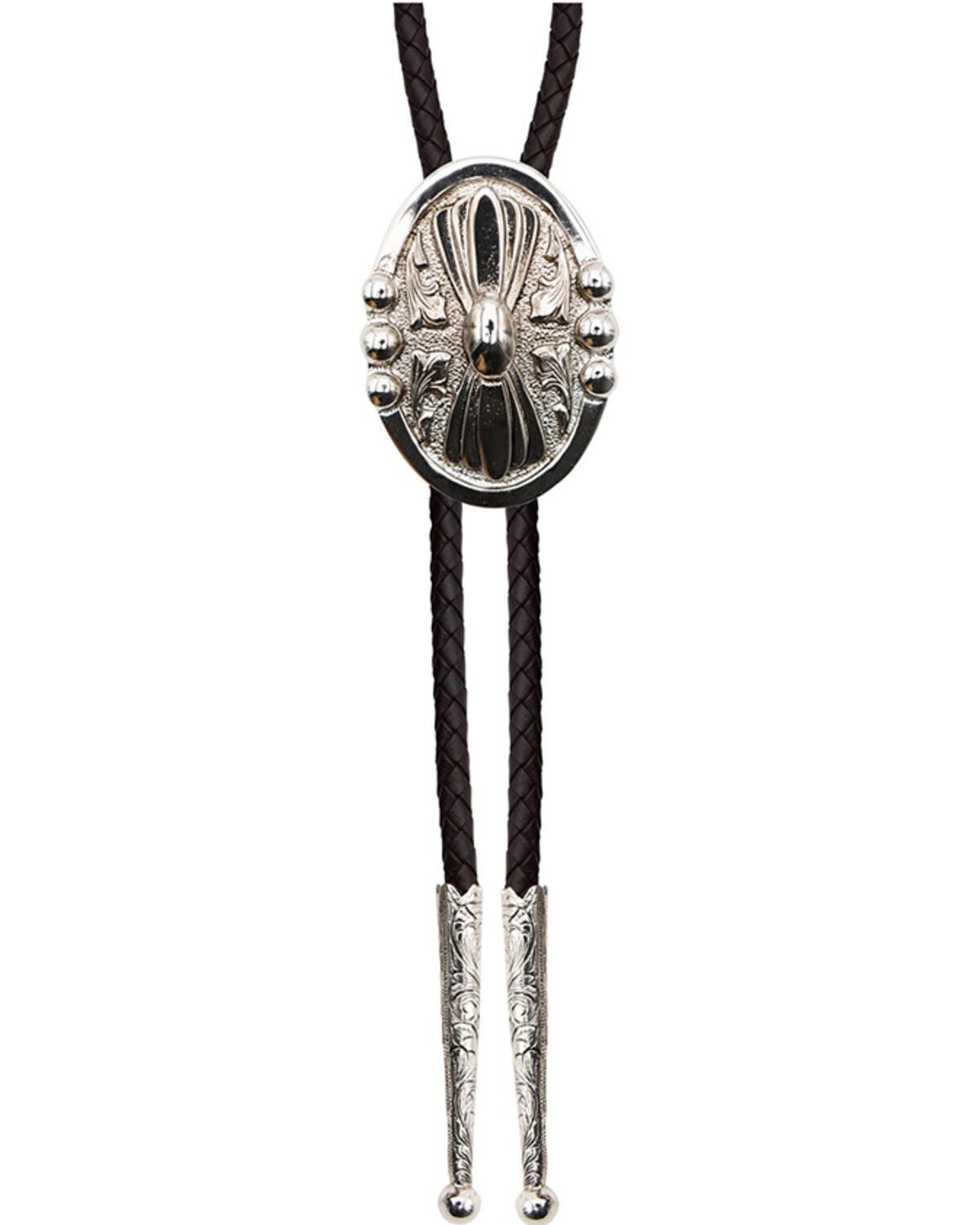 Image #1 - Cody James Men's Iconic Bead Bolo Tie, Silver, hi-res