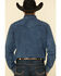 Wrangler Retro Men's Blue Solid Long Sleeve Western Shirt , Blue, hi-res