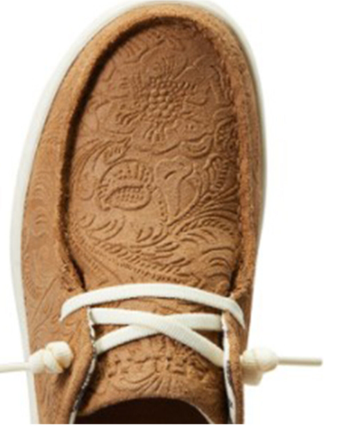 Image #4 - Ariat Women's Floral Emboss Hilo Flx Foam Casual Shoe - Moc Toe, Beige/khaki, hi-res