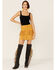 Image #1 - Flying Tomato Women's Tan Button Front Fringe Pocket Mini Skirt, , hi-res