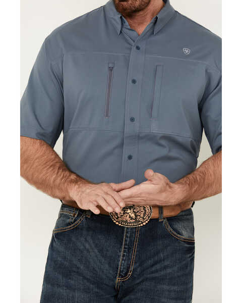 Image #3 - Ariat Men's VentTEK Classic Fit Solid Short Sleeve Performance Shirt - Tall , , hi-res