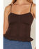 Image #3 - Cleo + Wolf Women's Sleeveless Button-Front Ruffle Hem Cami, Brown, hi-res