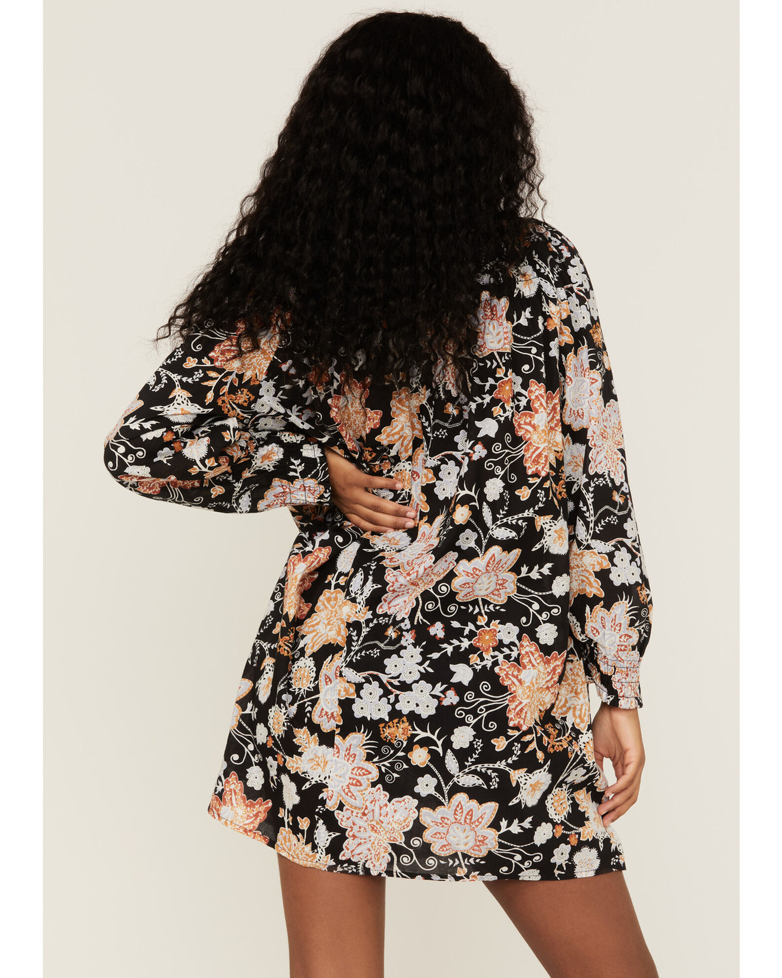 Image #4 - Revel Women's Floral A-Line Dress, Black, hi-res