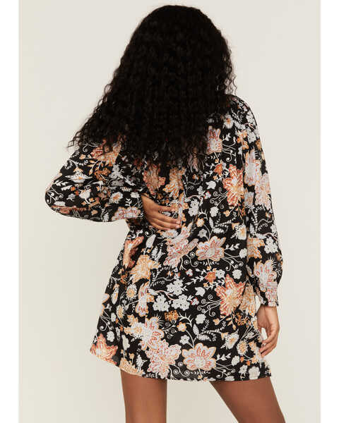 Image #4 - Revel Women's Floral A-Line Dress, Black, hi-res