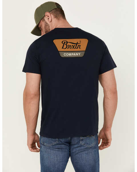 Brixton Men's Linwood Logo Short Sleeve Graphic T-Shirt, Navy, hi-res