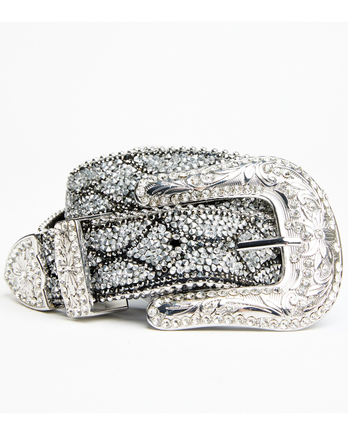 Shyanne Women's Diamond Glam Rhinestone Belt, Silver, hi-res