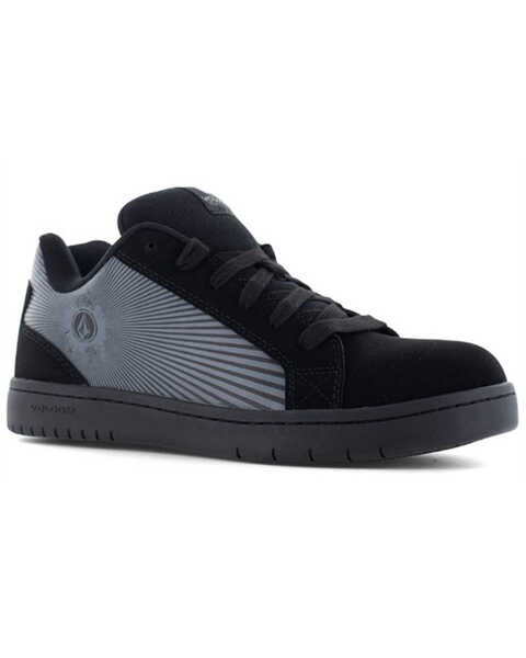 Image #1 - Volcom Men's Stone Skate Inspired Work Shoes - Composite Toe, Black/grey, hi-res
