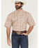 Image #1 - George Strait by Wrangler Men's Paisley Print Short Sleeve Button-Down Stretch Western Shirt - Big, Tan, hi-res