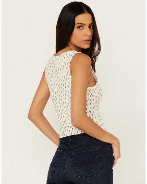 Image #4 - Cleo + Wolf Women's Amy Rib Knit Cropped Tank Top , Cream, hi-res