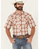 Image #1 - Wrangler Retro Men's Plaid Print Short Sleeve Snap Western Shirt, Maroon, hi-res