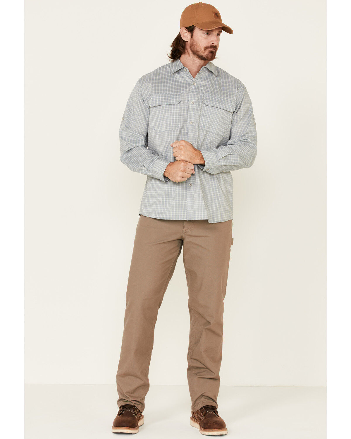 Image #2 - North River Men's Solid Utility Outdoor Long Sleeve Button Down Western Shirt, Green, hi-res