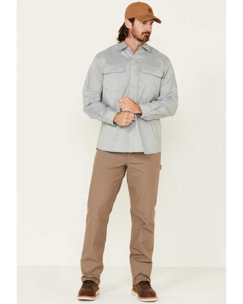 North River Men's Solid Sage Utility Outdoor Long Sleeve Button-Down Western Shirt , Green, hi-res