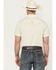 Image #4 - Panhandle Men's Southwestern Embroidered Short Sleeve Pearl Snap Western Shirt, Natural, hi-res