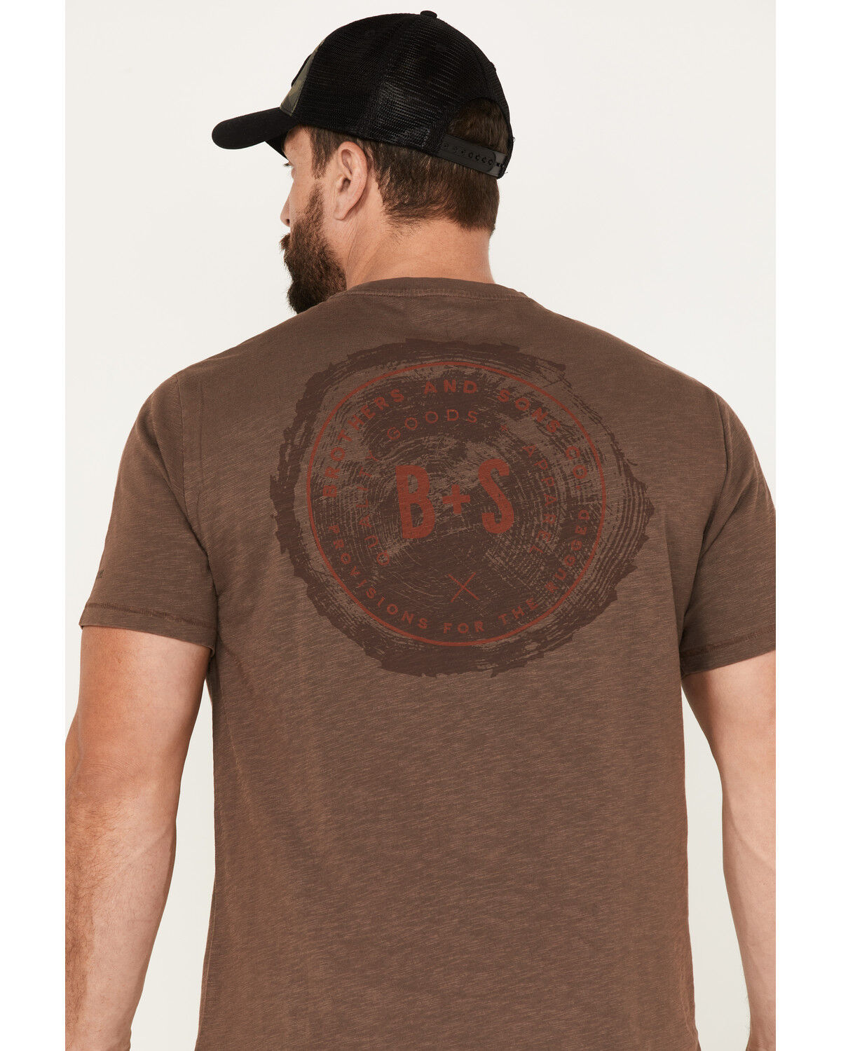 Image #4 - Brothers and Sons Men's Wood Logo Graphic T-Shirt, Brown, hi-res