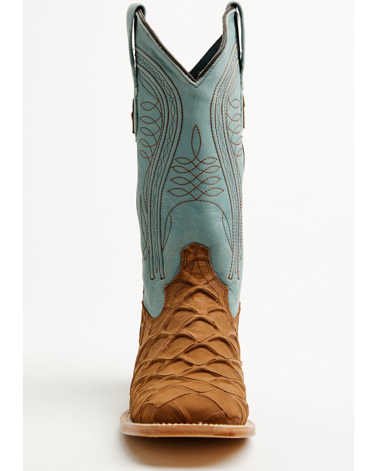 Image #4 - Ferrini Men's Bronco Pirarucu Print Tall Western Boots - Broad Square Toe, Brown, hi-res