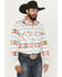 Image #1 - Rock & Roll Denim Men's Southwestern Print Long Sleeve Snap Stretch Western Shirt, White, hi-res